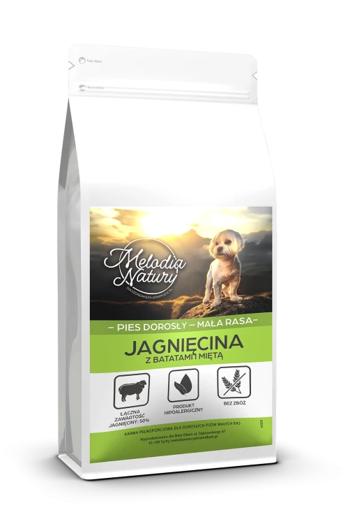 MELODIA NATURY JAGNIĘCINA MAŁA RASA 2KG KARMA DLA PSA BIAŁA RASA