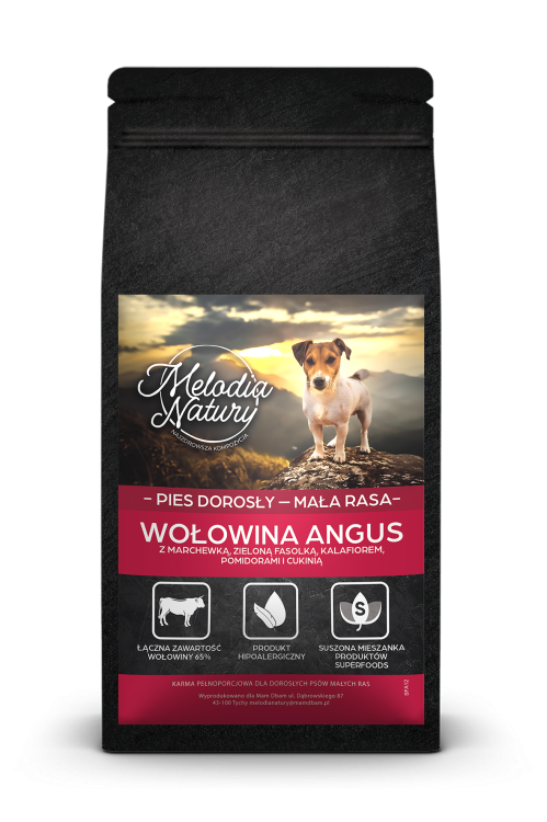 MELODIA NATURY SUPER FOOD WOŁOWINA ANGUS MAŁA RASA 2KG KARMA DLA PSA