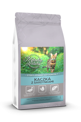 MELODIA NATURY KACZKA Z SARDYNKAMI 1,5KG KARMA DLA KOTA