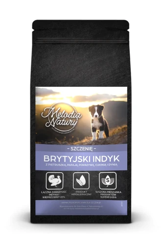 MELODIA NATURY SUPER FOOD BRYTYJSKI INDYK 12KG SZCZENIĘ KARMA DLA PSA